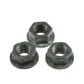 M12 hot dip galvanized stainless steel hex flange nut with serrated carbon steel Grade 4 grade 8 grade6